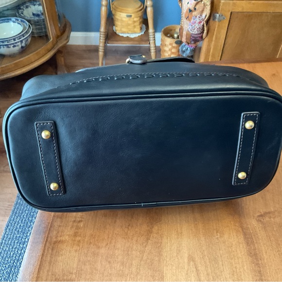 Dooney & Bourke Black Florentine Flap Satchel with Whipstitch - Picture 5 of 16